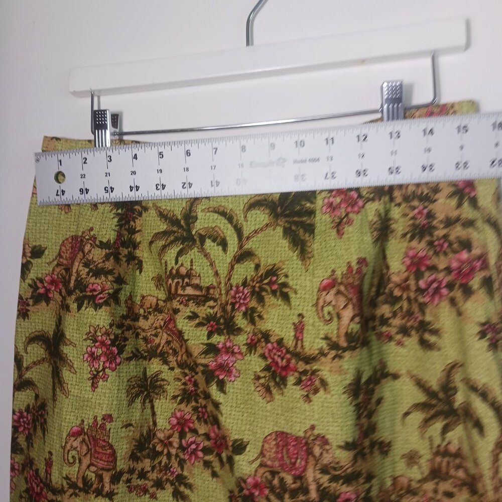 Sharon Young, SZ 12, 3 PC Suit, Skirt, Top & Jacket, Elephant & Palm Tree Print - Picture 14 of 16